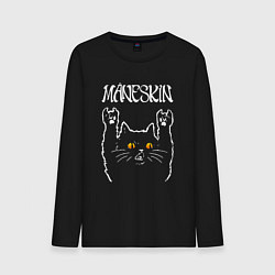 Лонгслив хлопковый мужской Maneskin rock cat, цвет: черный