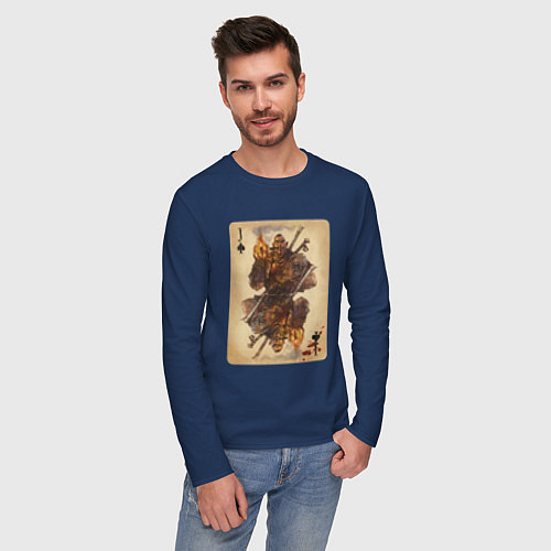 Мужской лонгслив Fable III Капитан Сэйкер, валет пики / Тёмно-синий – фото 3