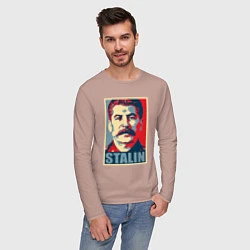 Лонгслив хлопковый мужской Stalin USSR, цвет: пыльно-розовый — фото 2