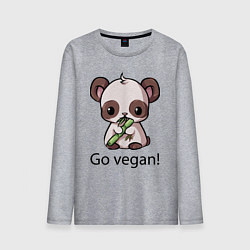 Лонгслив хлопковый мужской Go vegan - motto, цвет: меланж