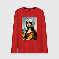 Мужской лонгслив Мона Лиза в шлеме - нейросеть