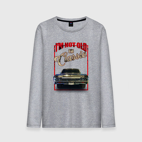 Мужской лонгслив Классика автомобиль Chevrolet Impala / Меланж – фото 1