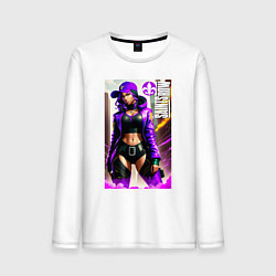 Лонгслив хлопковый мужской Saints Row - fantasy character - shooter, цвет: белый