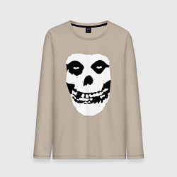 Лонгслив хлопковый мужской Череп misfits, цвет: миндальный