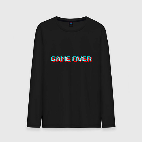 Мужской лонгслив Glitch game over / Черный – фото 1