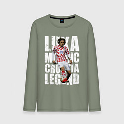 Лонгслив хлопковый мужской Лука Модрич Хорватия, цвет: авокадо