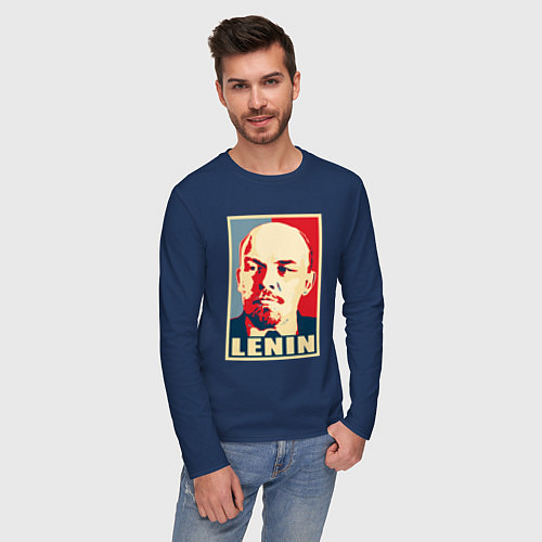 Мужской лонгслив Lenin / Тёмно-синий – фото 3