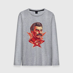 Лонгслив хлопковый мужской Граффити Сталин, цвет: меланж