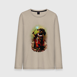 Мужской лонгслив Такса Волшебник колдует