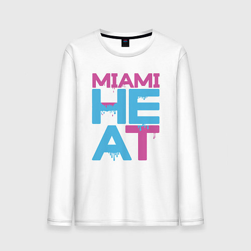 Мужской лонгслив Miami Heat style / Белый – фото 1