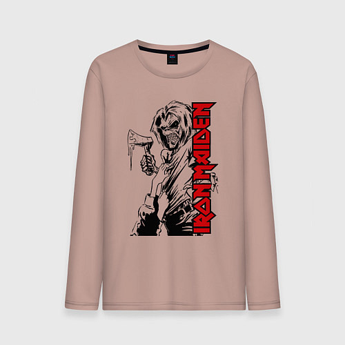 Мужской лонгслив Iron maiden fans / Пыльно-розовый – фото 1