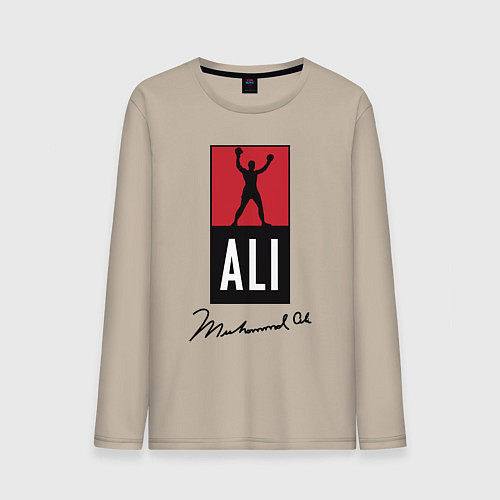 Мужской лонгслив Muhammad Ali boxer / Миндальный – фото 1