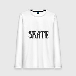 Лонгслив хлопковый мужской Skate, цвет: белый