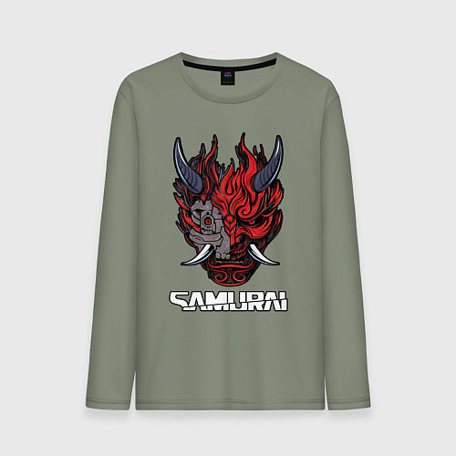 Мужской лонгслив Samurai logo / Авокадо – фото 1