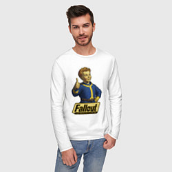 Лонгслив хлопковый мужской Real vault boy, цвет: белый — фото 2