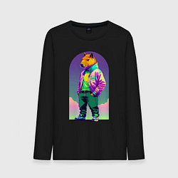 Мужской лонгслив Модный капибара - нейросеть