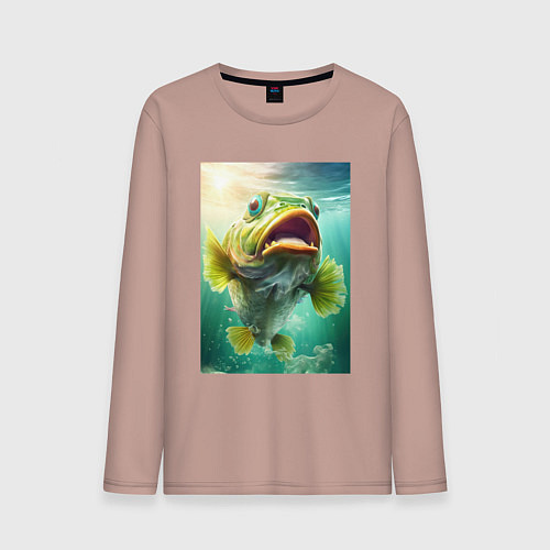 Мужской лонгслив Большой карп / Пыльно-розовый – фото 1