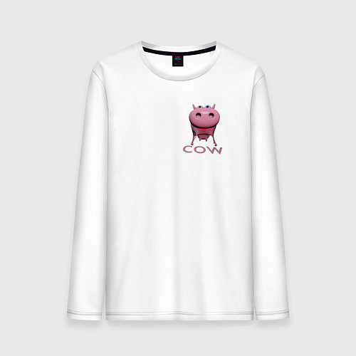 Мужской лонгслив Забавная корова / Белый – фото 1