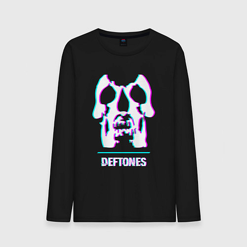 Мужской лонгслив Deftones glitch rock / Черный – фото 1
