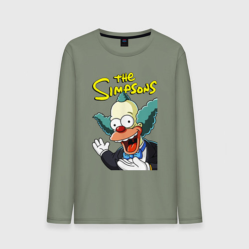 Мужской лонгслив Krusty the clown / Авокадо – фото 1