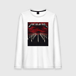Лонгслив хлопковый мужской Ростелеком Металлика, цвет: белый