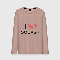 Лонгслив хлопковый мужской I Love Squash, цвет: пыльно-розовый