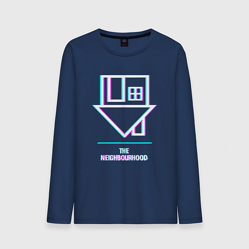 Мужской лонгслив The Neighbourhood glitch rock / Тёмно-синий – фото 1