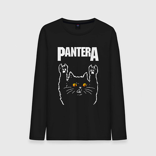 Мужской лонгслив Pantera rock cat / Черный – фото 1