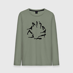 Лонгслив хлопковый мужской Йога стиль, цвет: авокадо