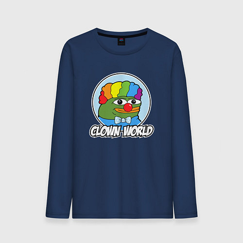 Мужской лонгслив Clown world / Тёмно-синий – фото 1