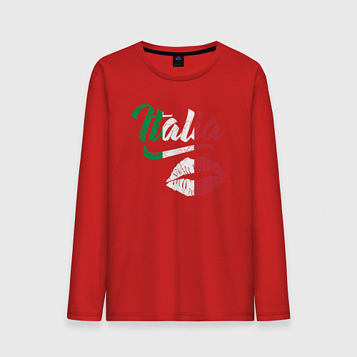 Мужской лонгслив Поцелуй Италии / Красный – фото 1