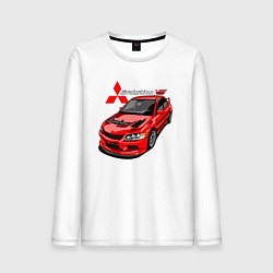 Лонгслив хлопковый мужской Lancer Evolution 8, цвет: белый
