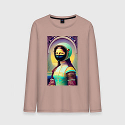 Мужской лонгслив Мона Лиза наших дней - нейросеть