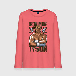Лонгслив хлопковый мужской Iron Mike Tyson Железный Майк Тайсон, цвет: коралловый