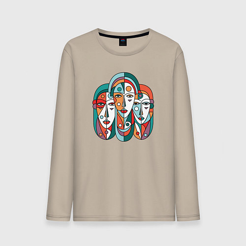 Мужской лонгслив Три сестры / Миндальный – фото 1