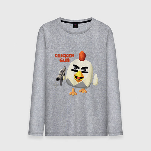 Мужской лонгслив Chicken Gun злой / Меланж – фото 1