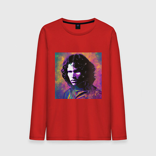 Мужской лонгслив Jim Morrison few color digital Art / Красный – фото 1