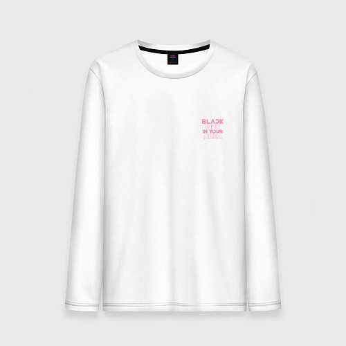 Мужской лонгслив Black pink in your area - мини / Белый – фото 1