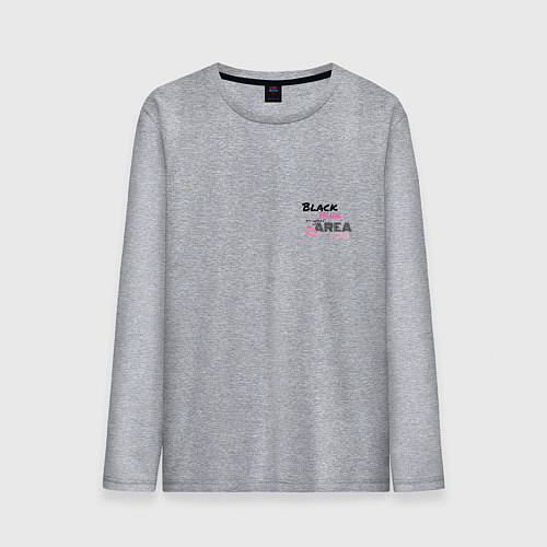 Мужской лонгслив Поцелуйчик Блэк Пинк in you area - мини / Меланж – фото 1