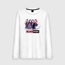 Лонгслив хлопковый мужской Blackpink girls, цвет: белый