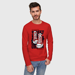 Лонгслив хлопковый мужской Authentic sneakers, цвет: красный — фото 2