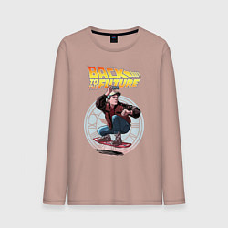 Лонгслив хлопковый мужской Marty hoverboard, цвет: пыльно-розовый
