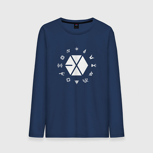 Мужской лонгслив Logo EXO / Тёмно-синий – фото 1