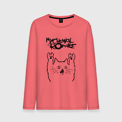 Лонгслив хлопковый мужской My Chemical Romance - rock cat, цвет: коралловый