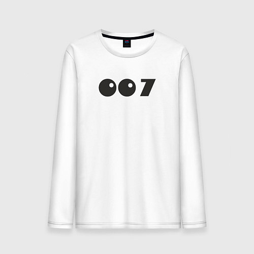 Мужской лонгслив Number 007 / Белый – фото 1