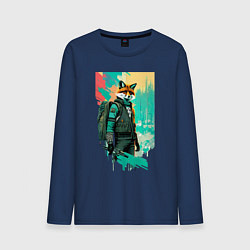 Мужской лонгслив Лис-геолог - нейросеть