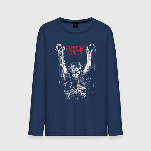 Мужской лонгслив Cannibal Corpse арт / Тёмно-синий – фото 1