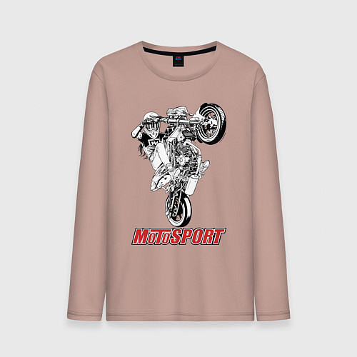 Мужской лонгслив Motosport girl / Пыльно-розовый – фото 1