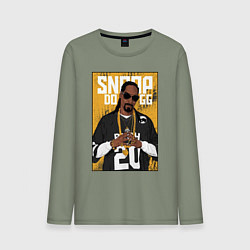 Лонгслив хлопковый мужской Snoop dogg с цепями, цвет: авокадо