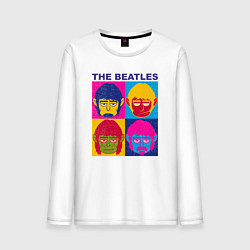 Лонгслив хлопковый мужской The Beatles color, цвет: белый